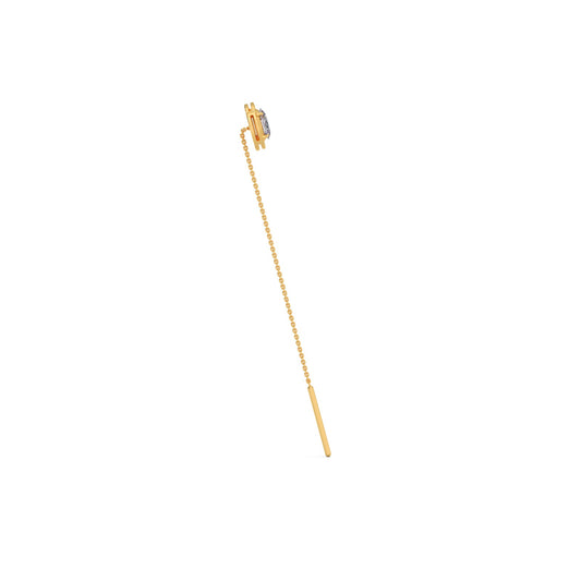 Minimalist Oval Diamond Sui-Dhaga Earrings