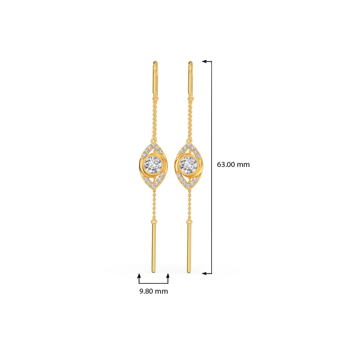 Ethereal Diamond Sui-Dhaga Earrings