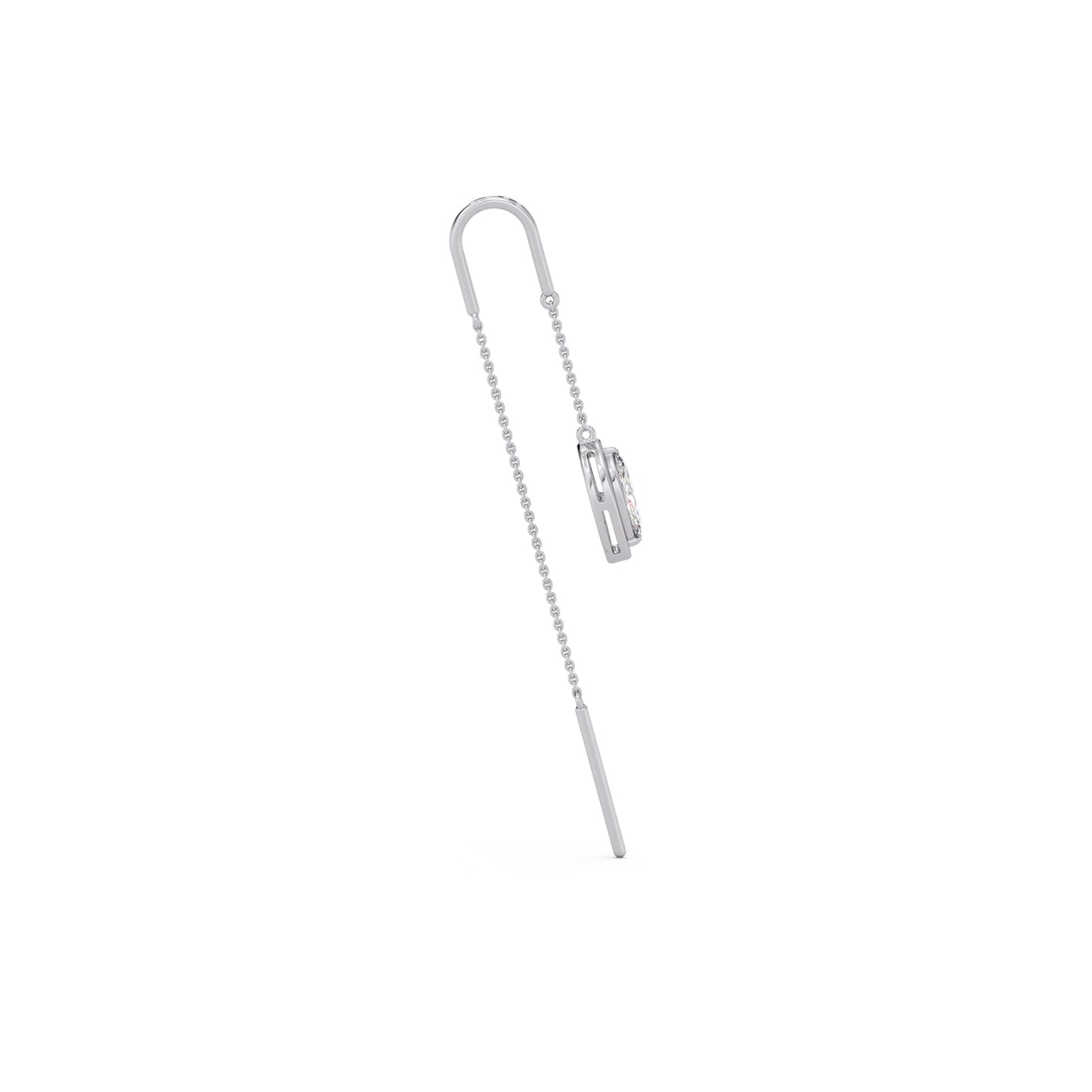 Marquise-Cut Bezel Diamond Threader Earrings