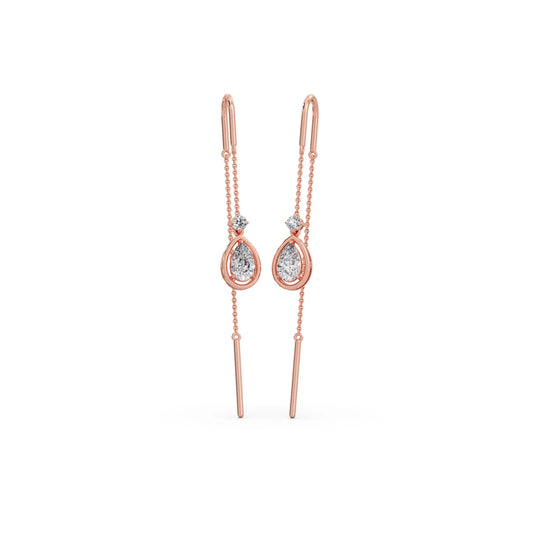 Teardrop Diamond Sui-Dhaga Earrings