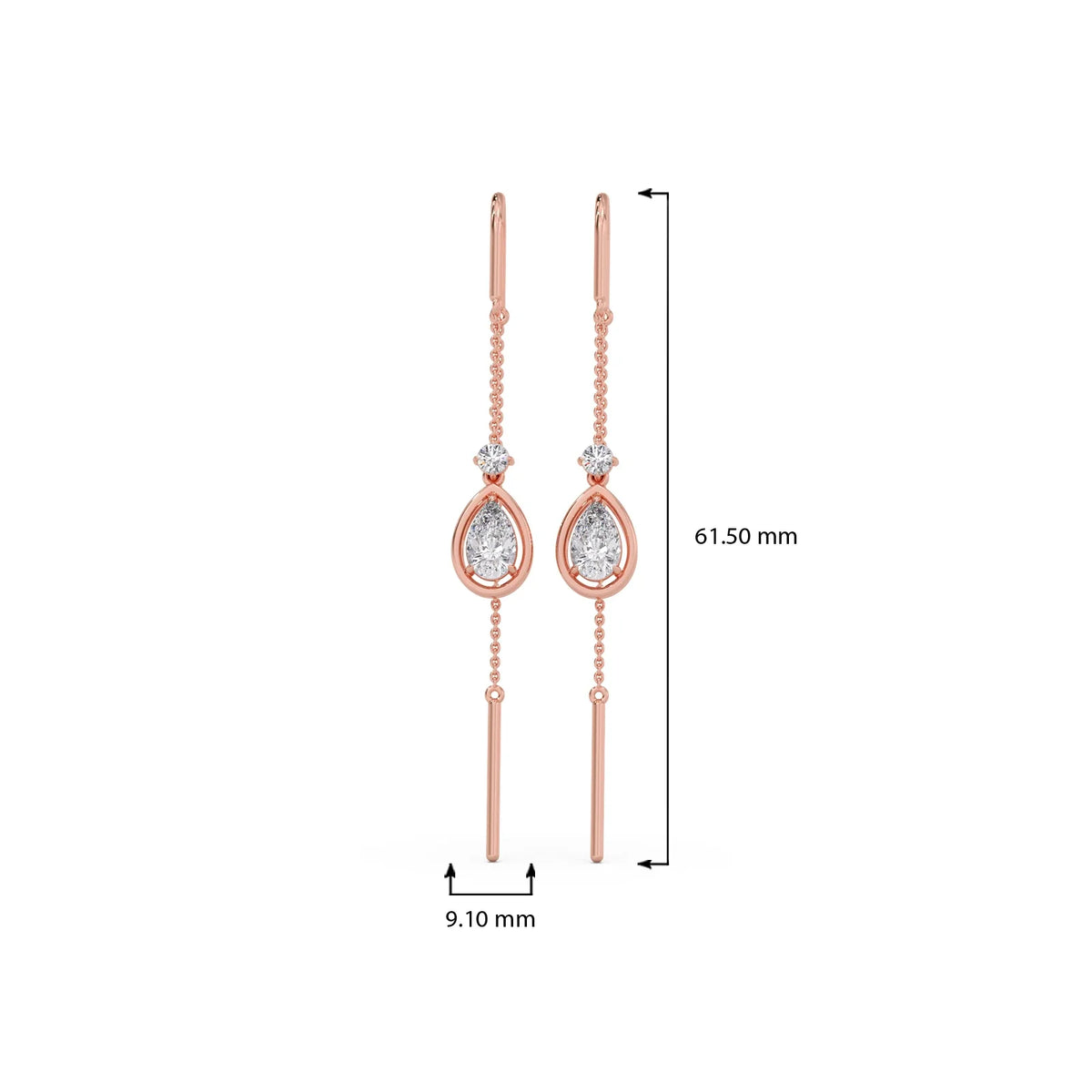 Teardrop Diamond Sui-Dhaga Earrings