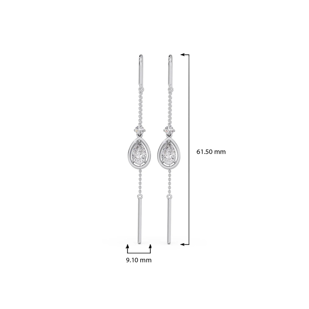 Teardrop Diamond Sui-Dhaga Earrings