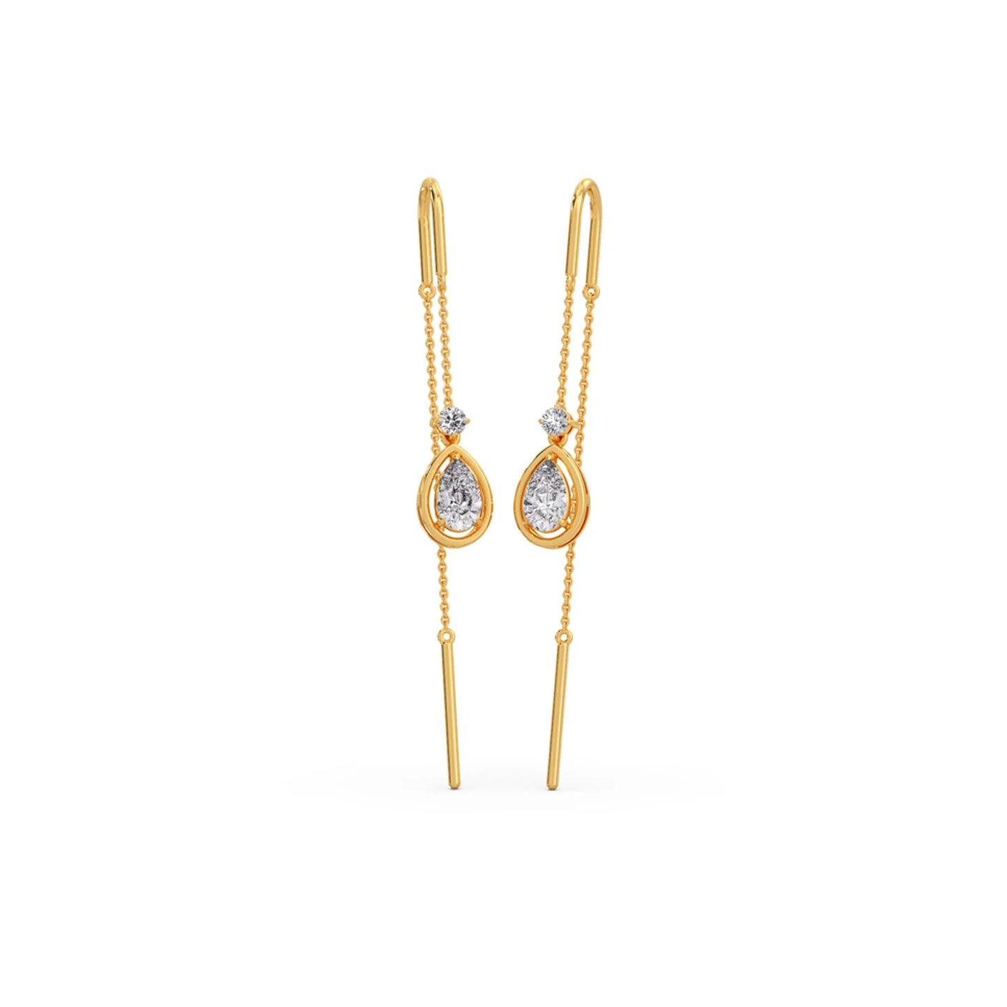 Teardrop Diamond Sui-Dhaga Earrings