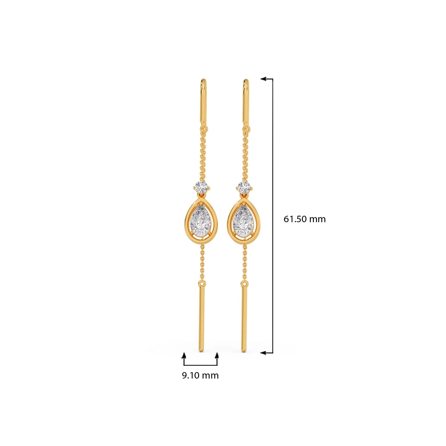 Teardrop Diamond Sui-Dhaga Earrings