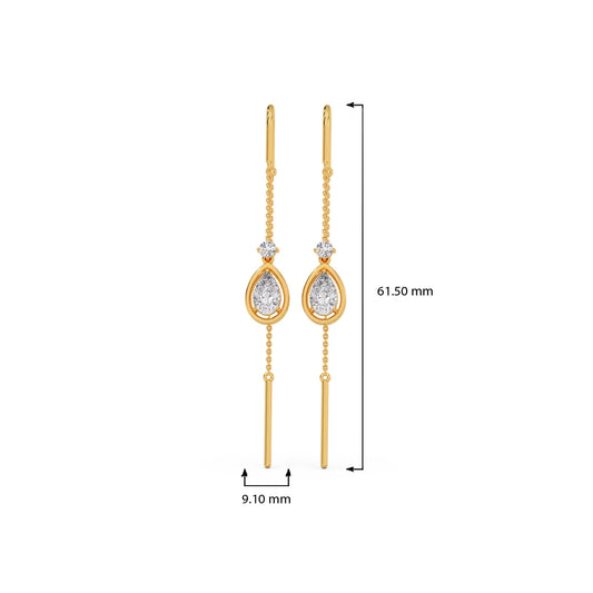 Teardrop Diamond Sui-Dhaga Earrings