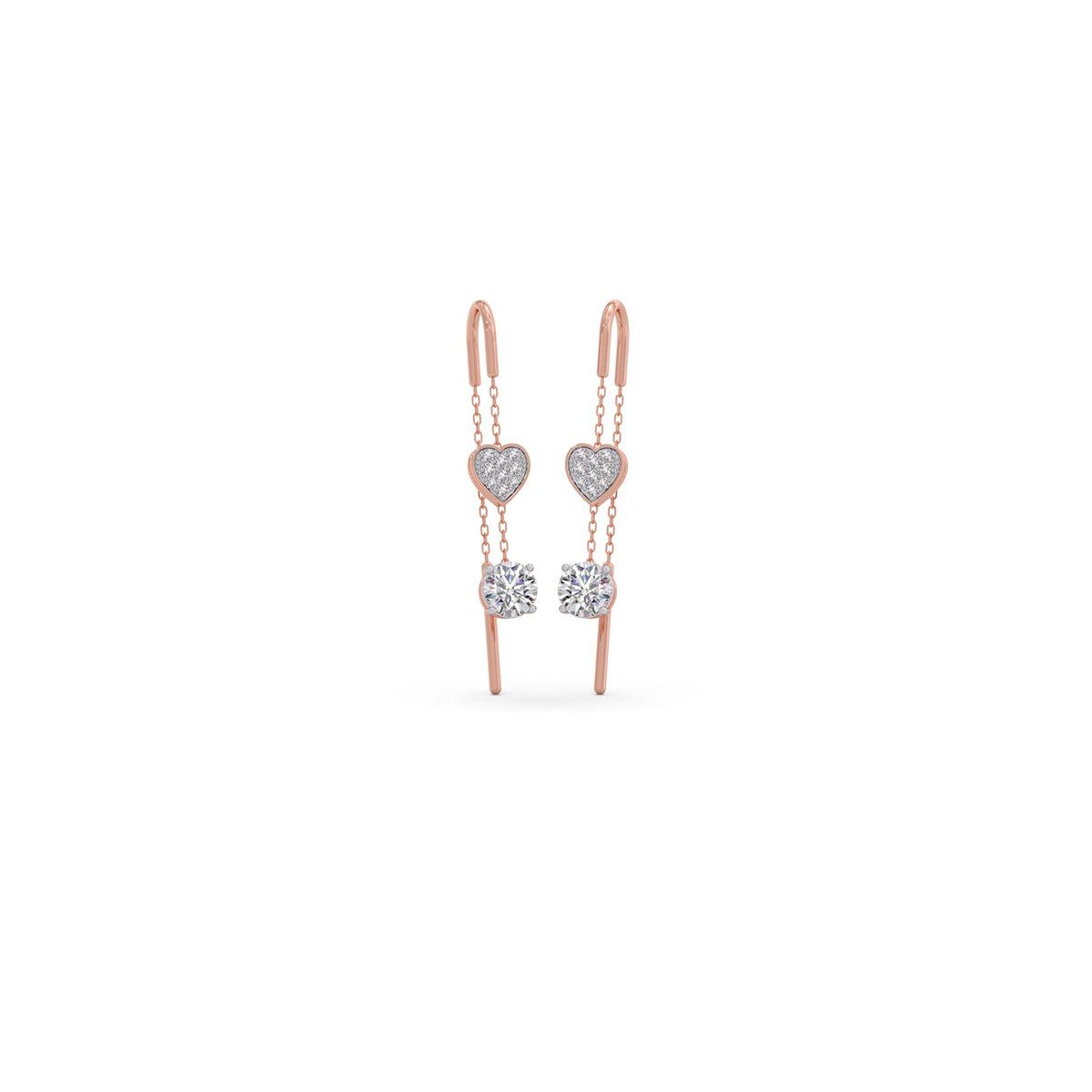 Round-Cut Diamond Threader Earrings