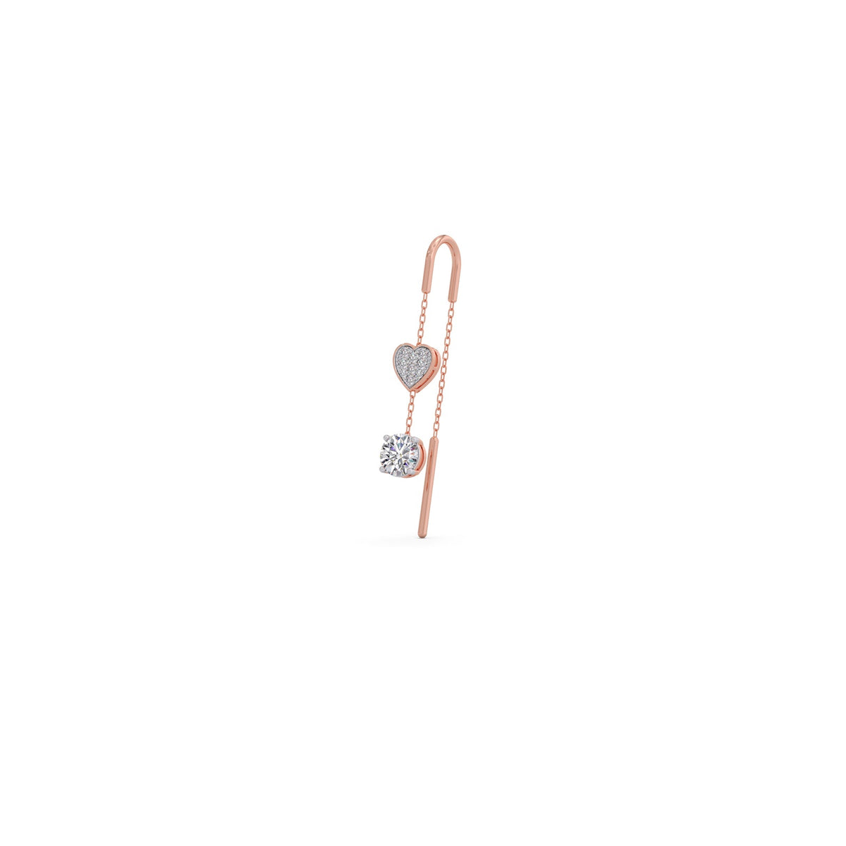 Round-Cut Diamond Threader Earrings