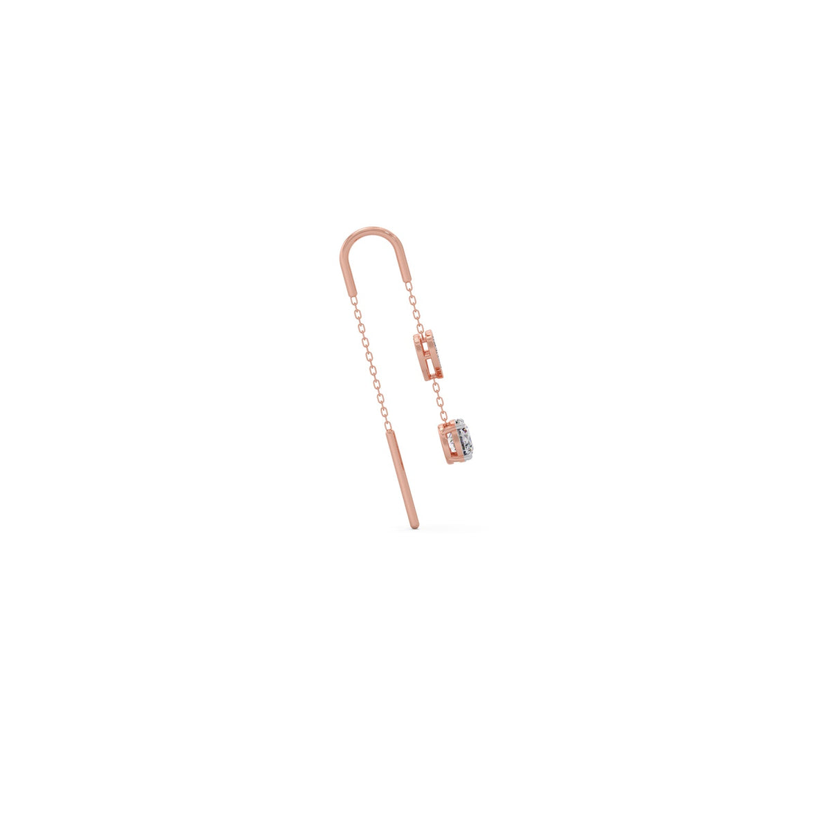 Round-Cut Diamond Threader Earrings