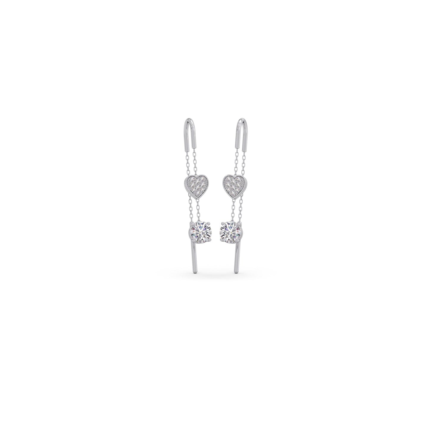 Round-Cut Diamond Threader Earrings