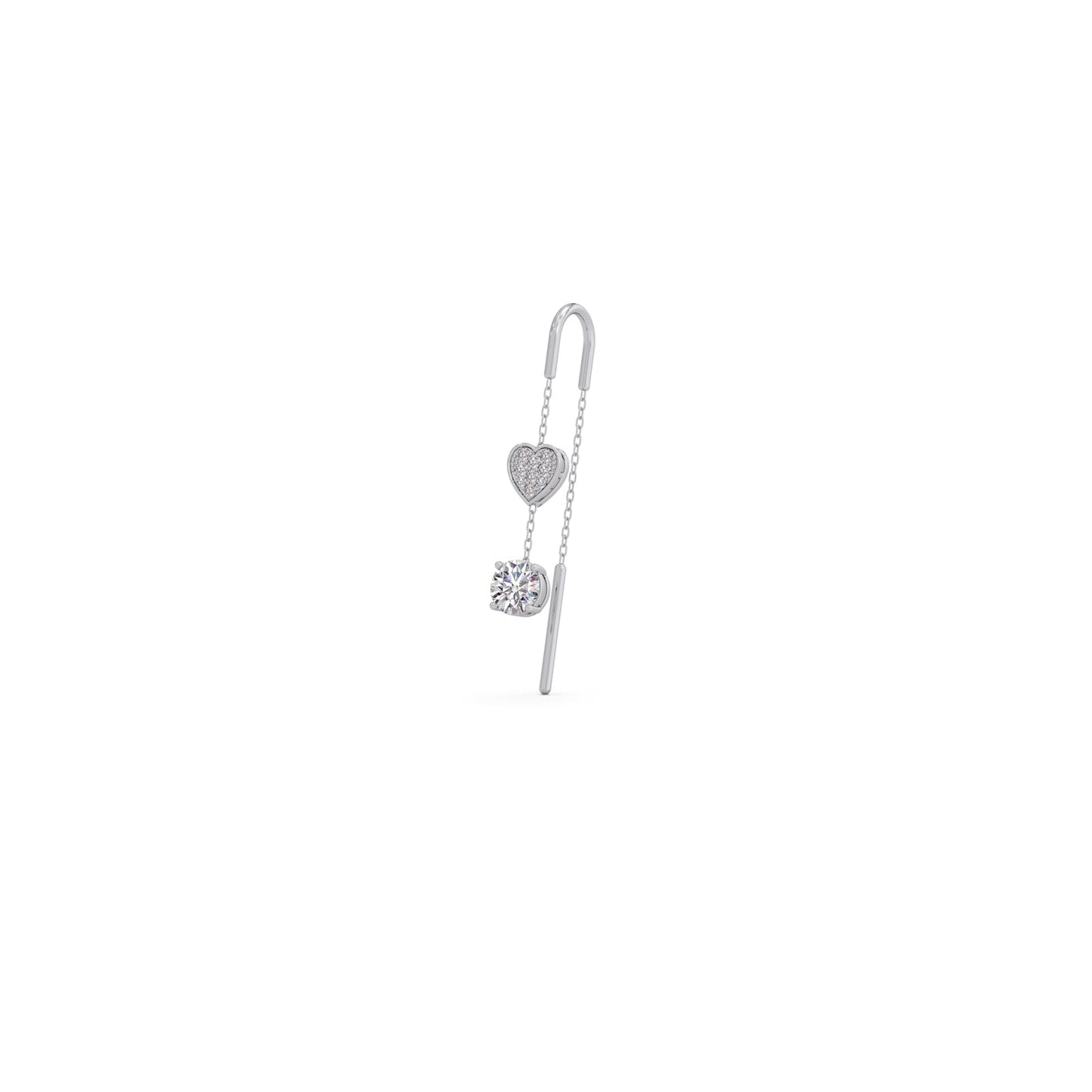 Round-Cut Diamond Threader Earrings