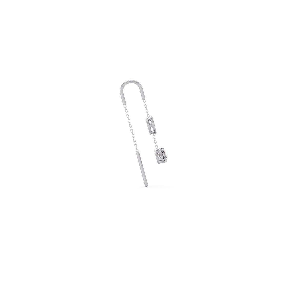 Round-Cut Diamond Threader Earrings