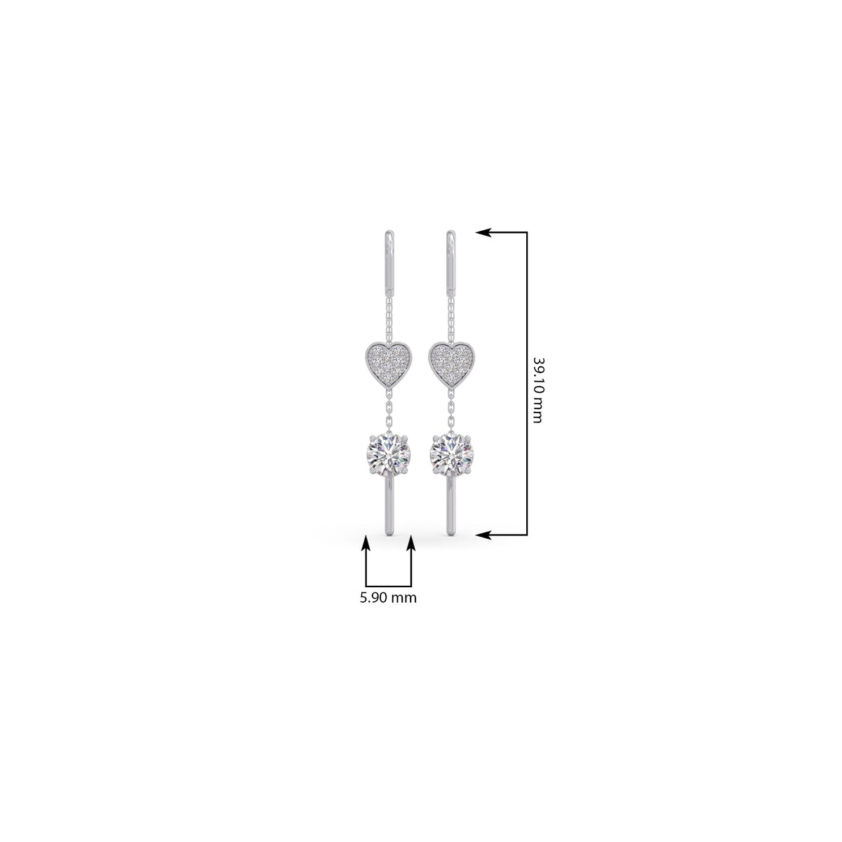Round-Cut Diamond Threader Earrings