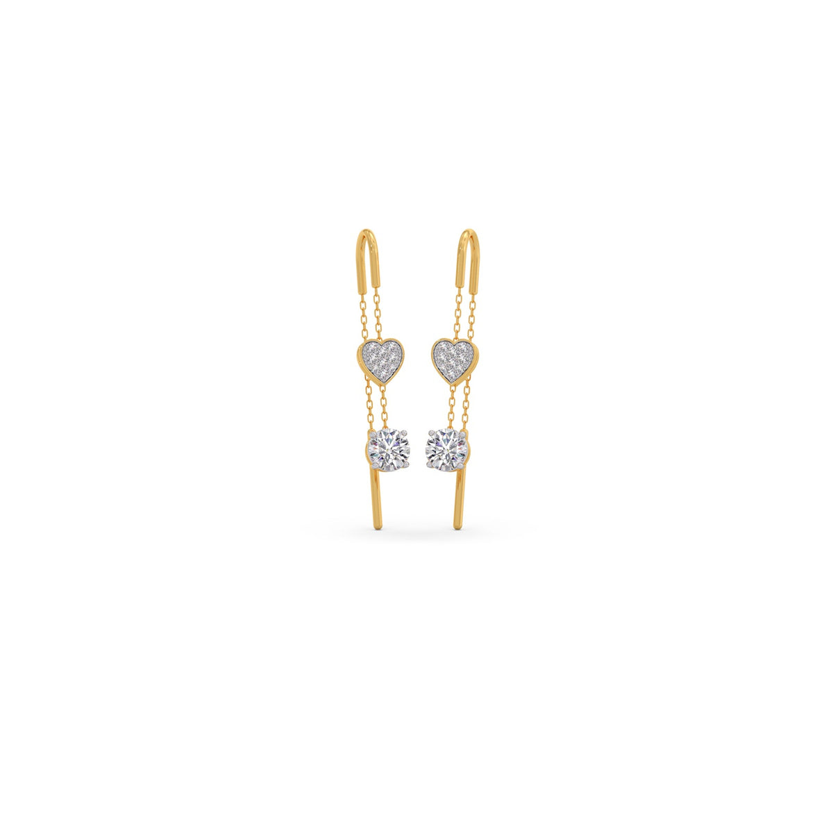 Round-Cut Diamond Threader Earrings
