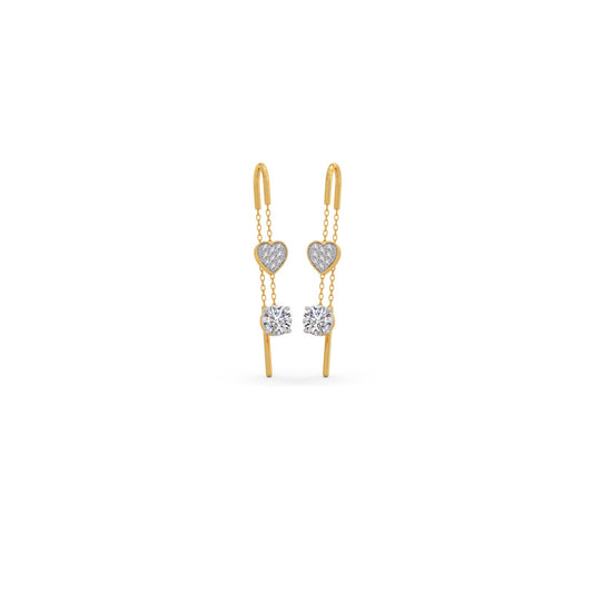 Round-Cut Diamond Threader Earrings