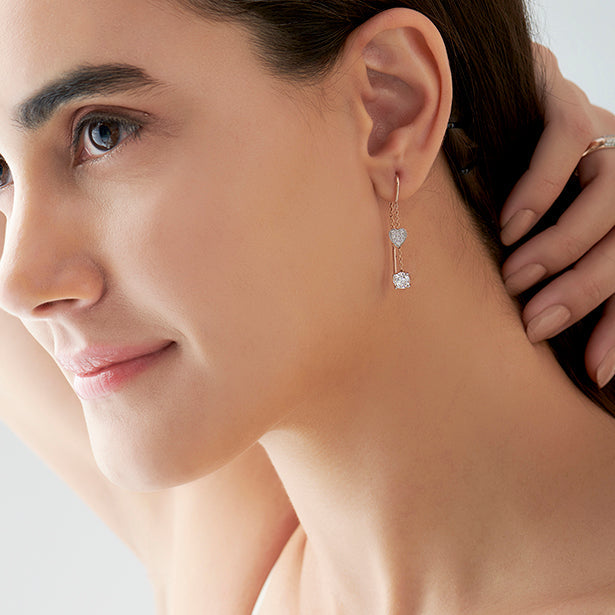 Round-Cut Diamond Threader Earrings