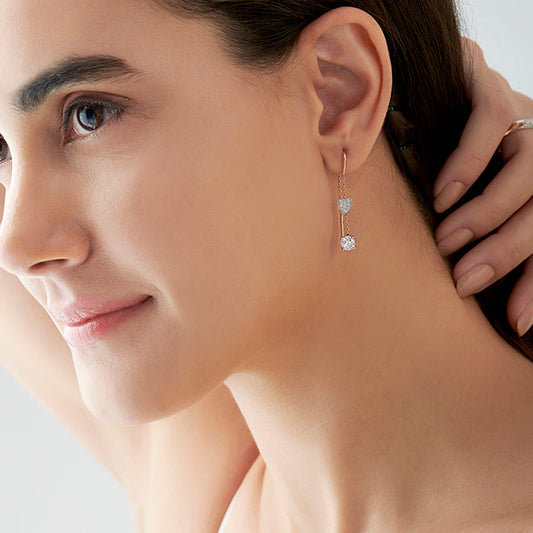Round-Cut Diamond Threader Earrings