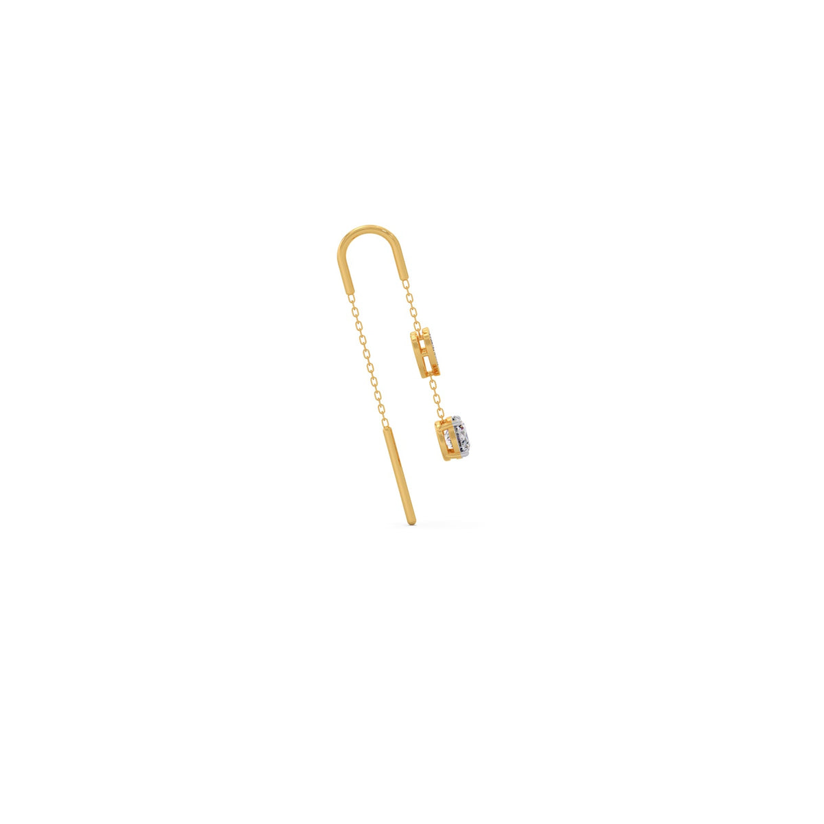 Round-Cut Diamond Threader Earrings