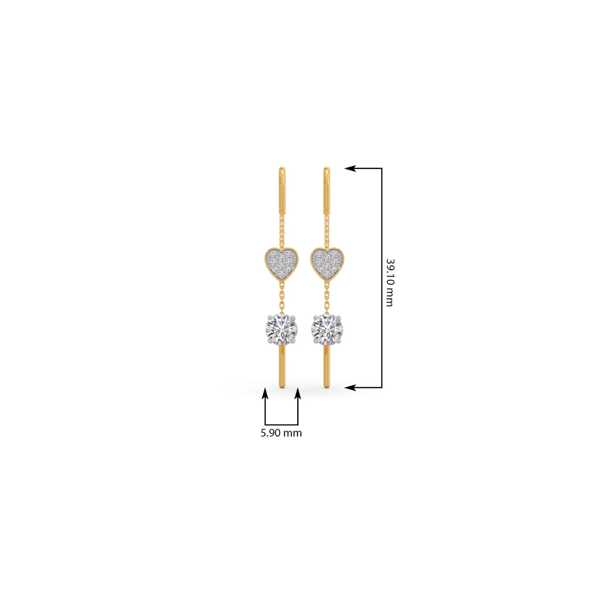 Round-Cut Diamond Threader Earrings