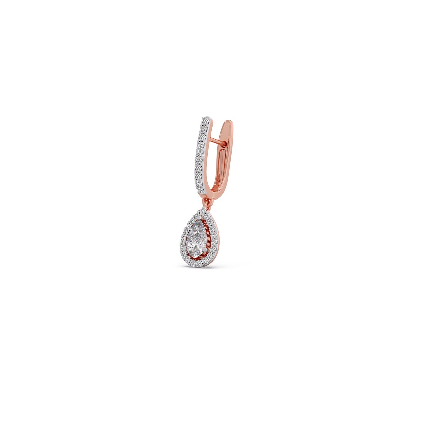 Pear Halo Drop Diamond Earrings