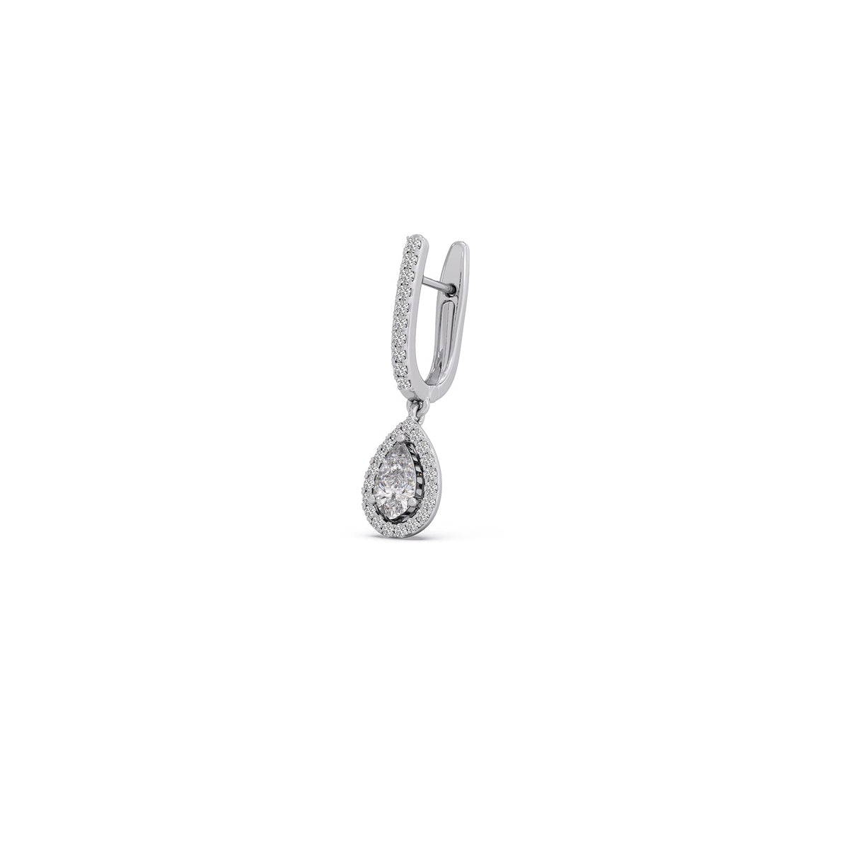 Pear Halo Drop Diamond Earrings