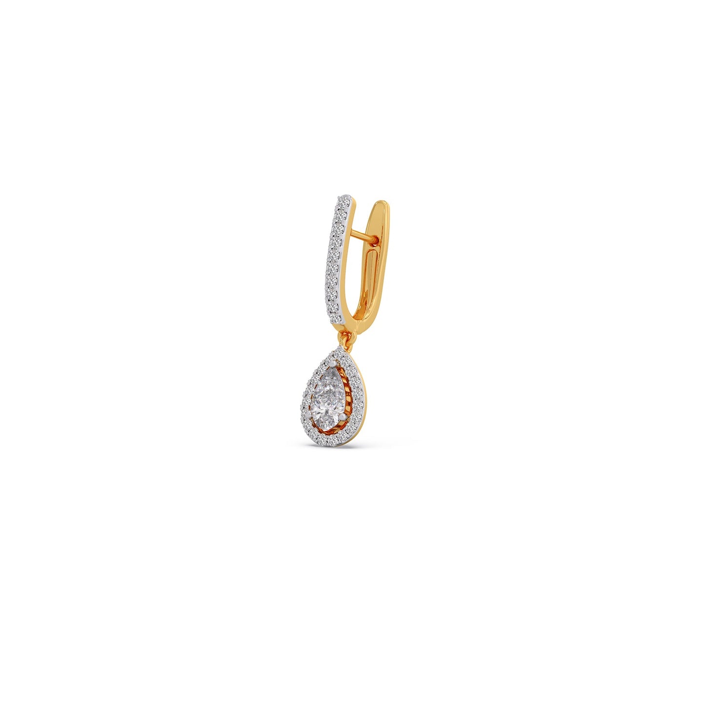 Pear Halo Drop Diamond Earrings