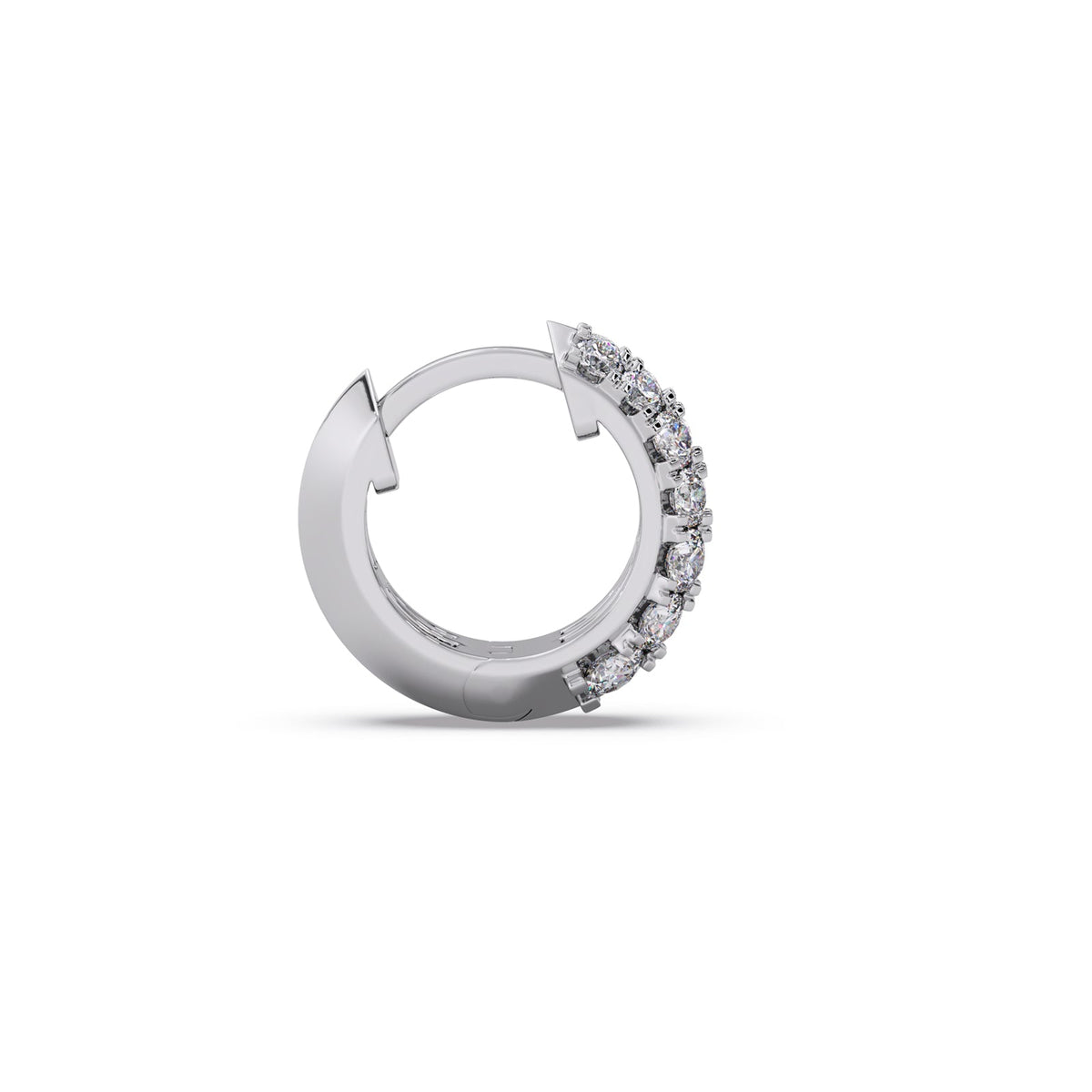 Two-Row Round Diamond Huggie Earrings