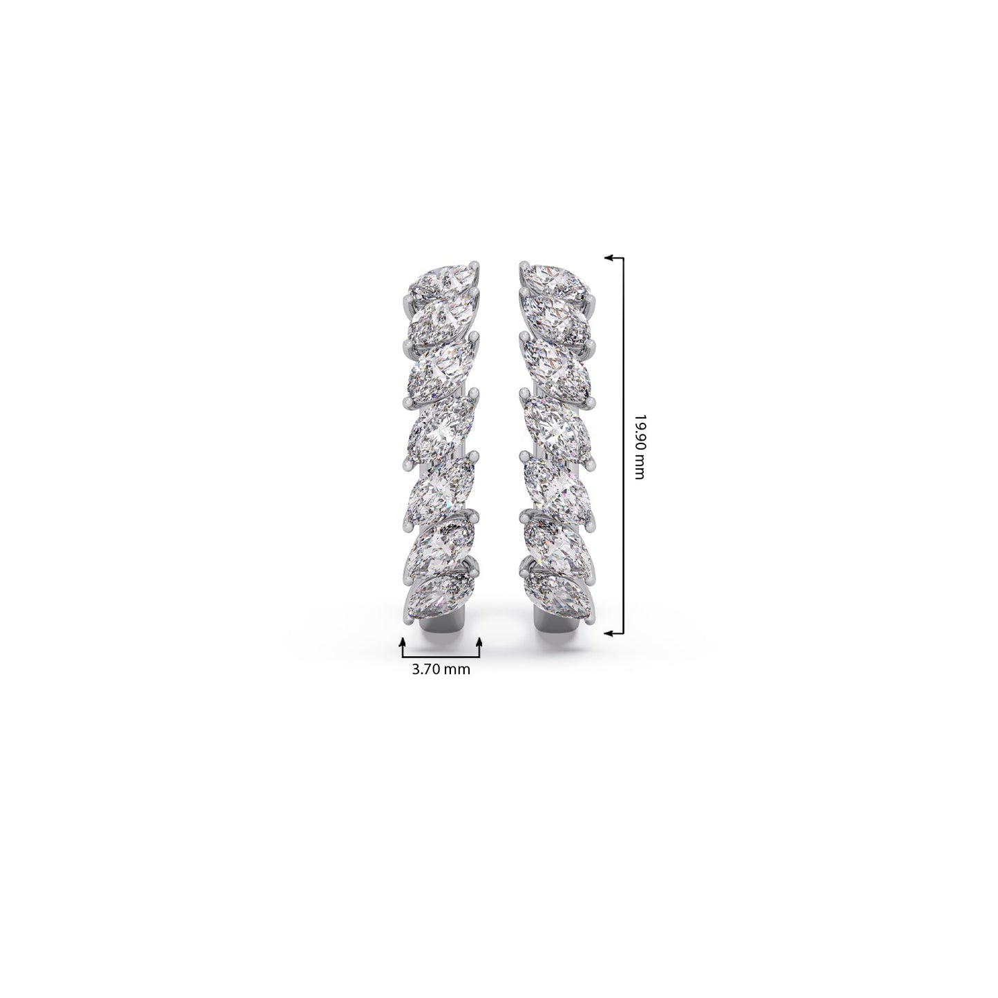 Marquise Hoop Diamond Earrings