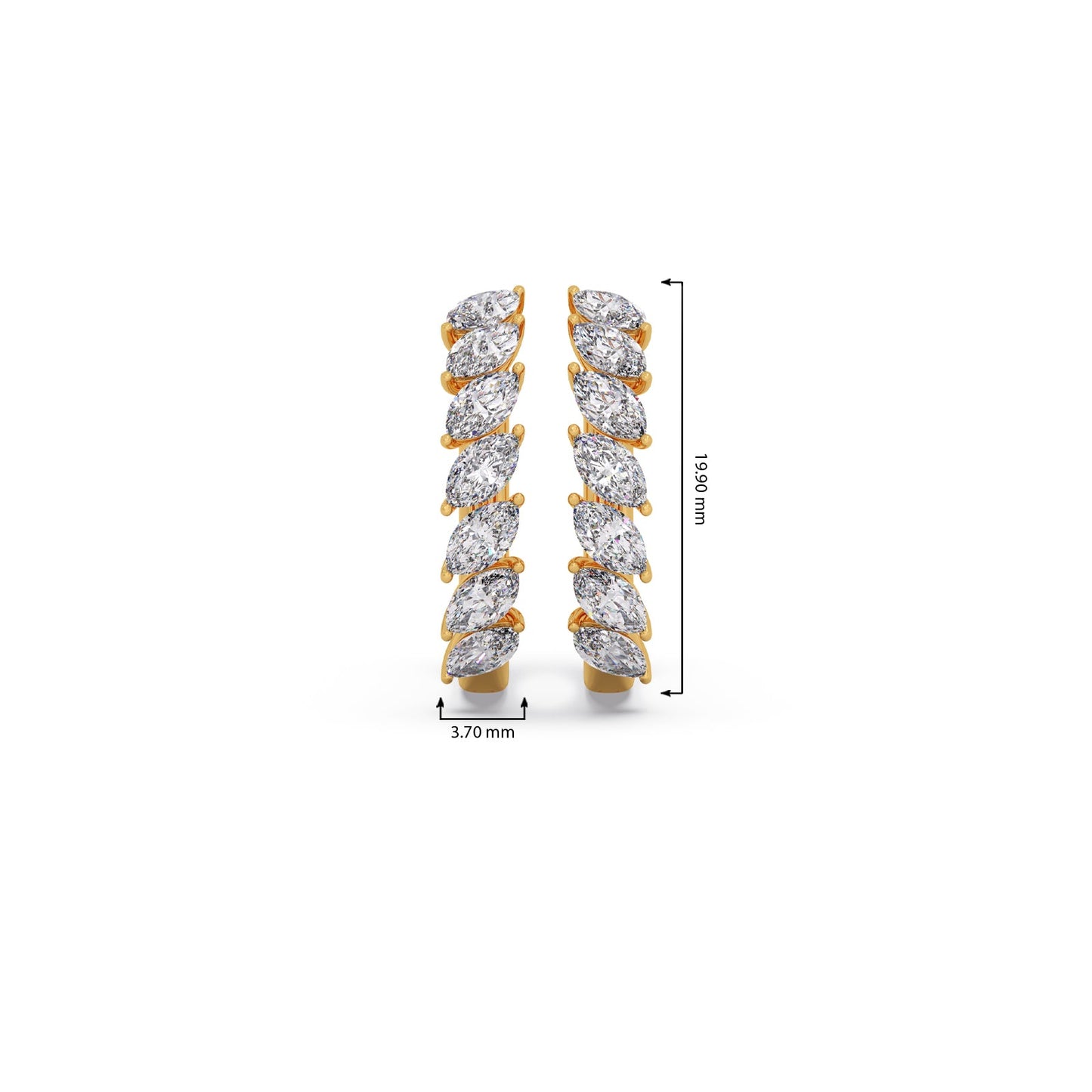 Marquise Hoop Diamond Earrings