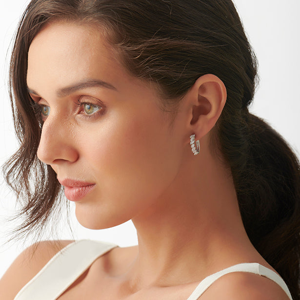 Marquise Hoop Diamond Earrings