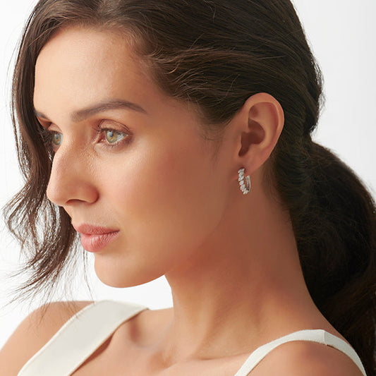 Marquise Hoop Diamond Earrings