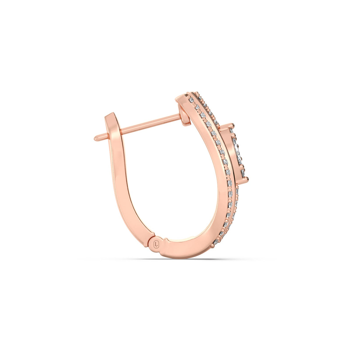 Curved Diamond Hoop Earrings