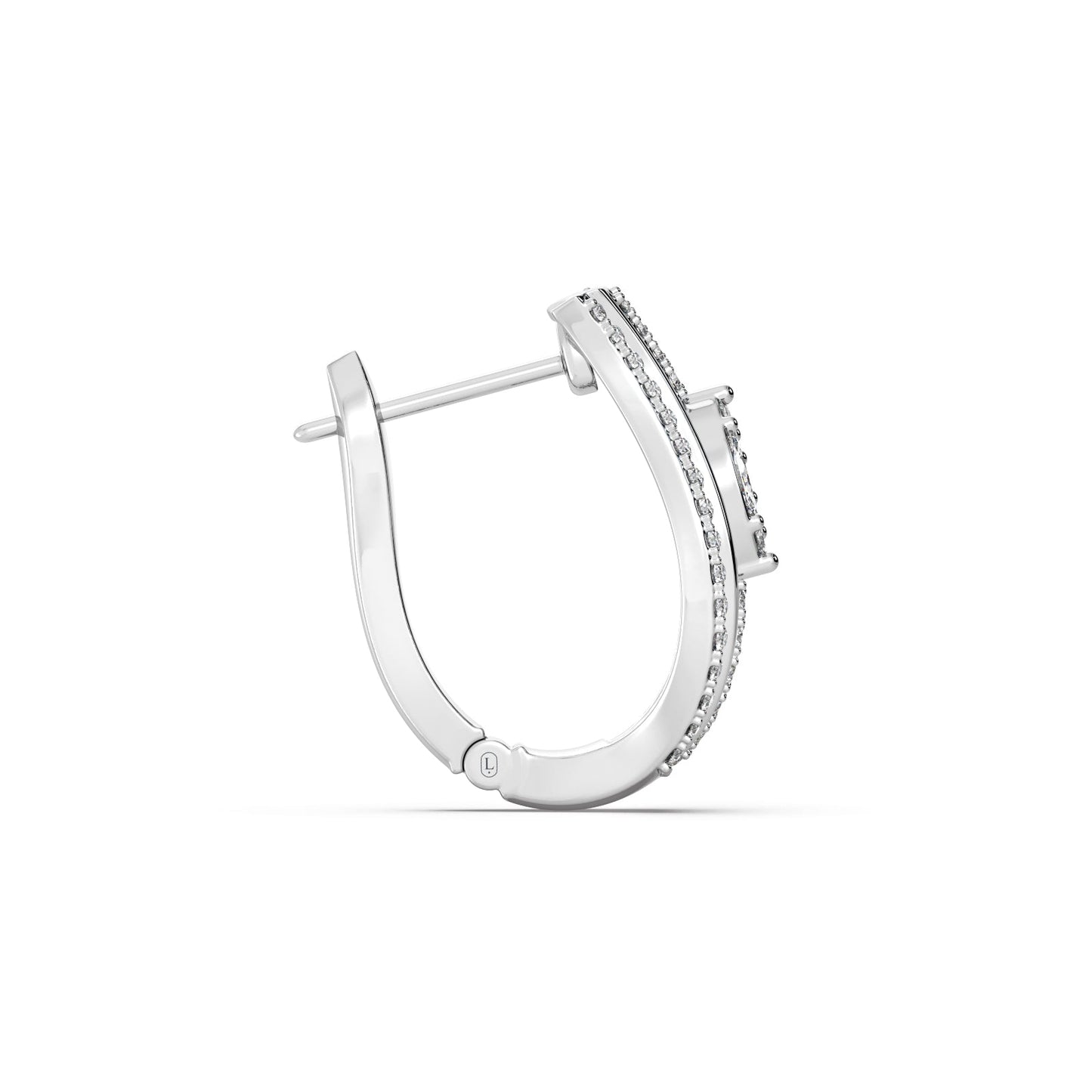 Curved Diamond Hoop Earrings