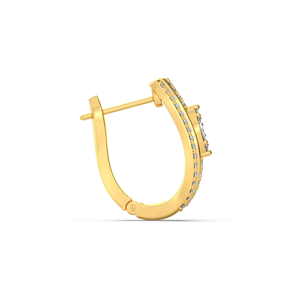 Curved Diamond Hoop Earrings