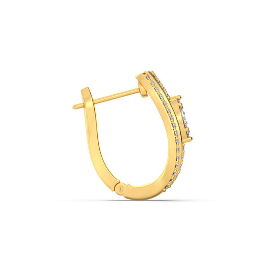 Curved Diamond Hoop Earrings