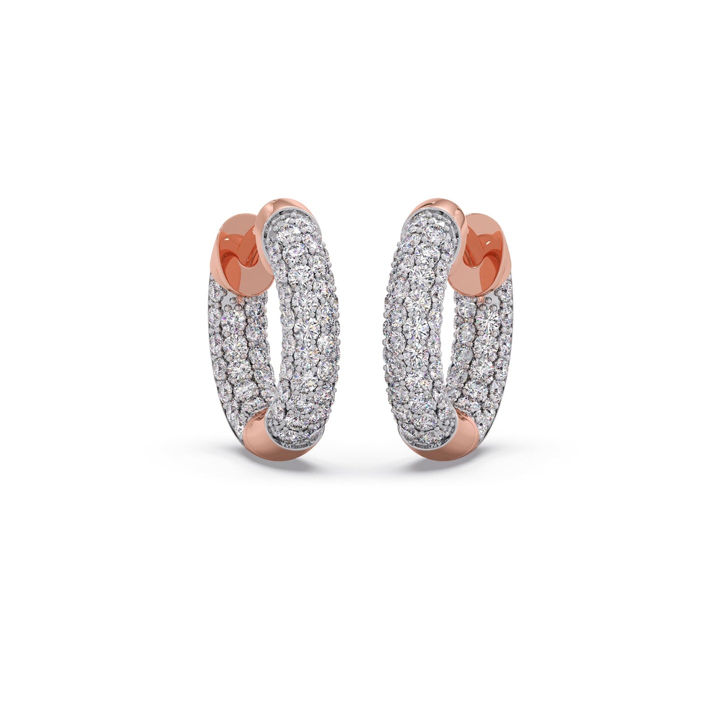 Dome Diamond Hoops Earrings