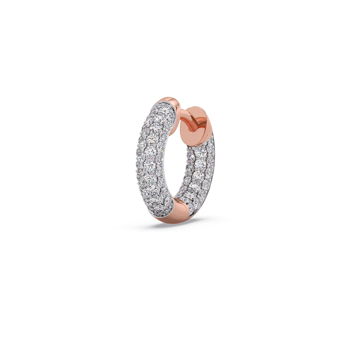 Dome Diamond Hoops Earrings