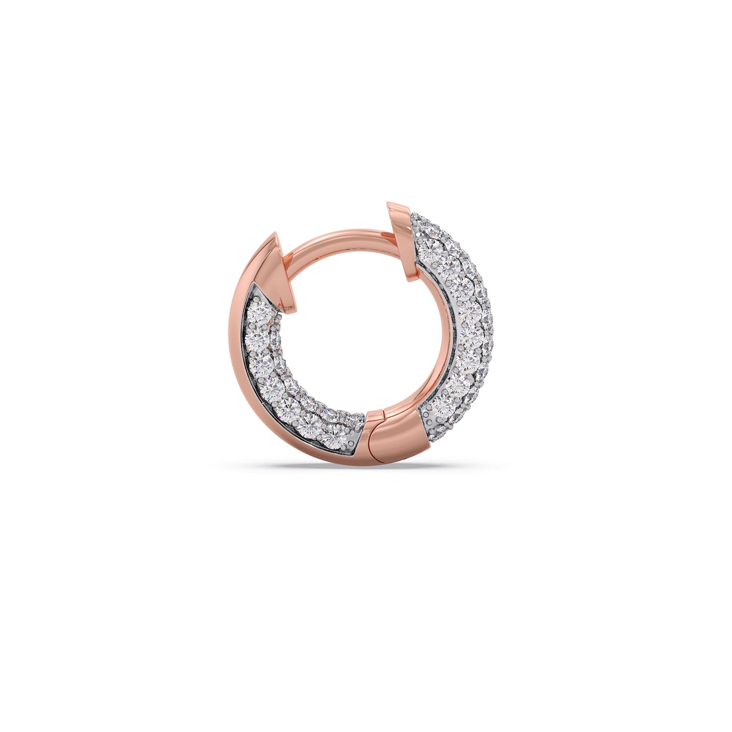 Dome Diamond Hoops Earrings