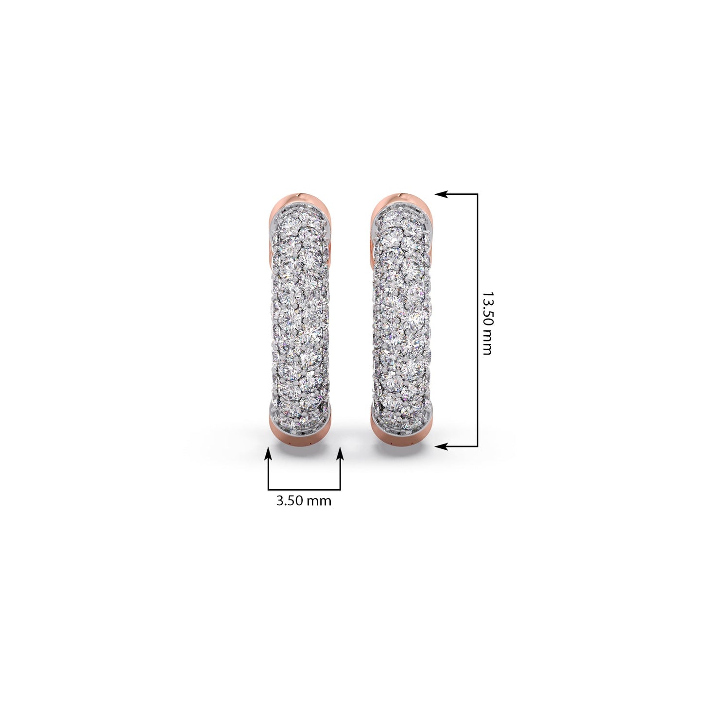 Dome Diamond Hoops Earrings