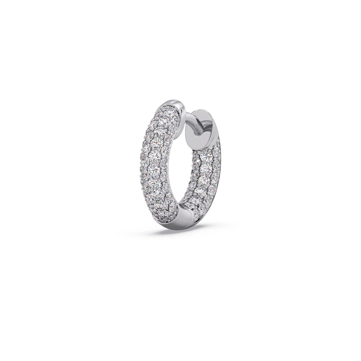 Dome Diamond Hoops Earrings
