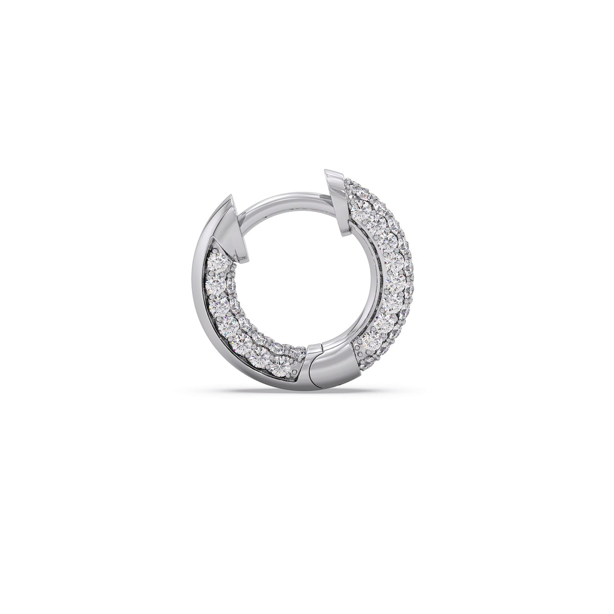 Dome Diamond Hoops Earrings