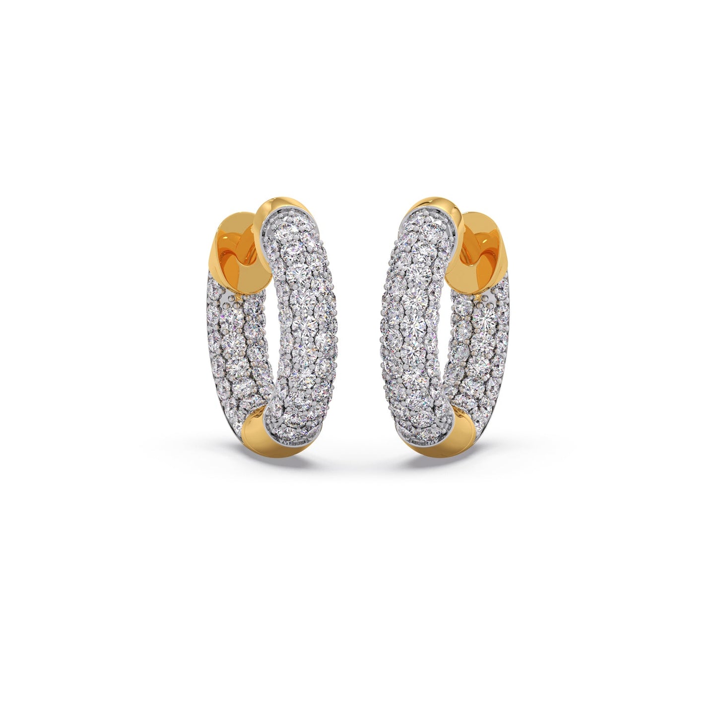 Dome Diamond Hoops Earrings