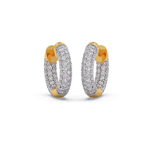 Dome Diamond Hoops Earrings
