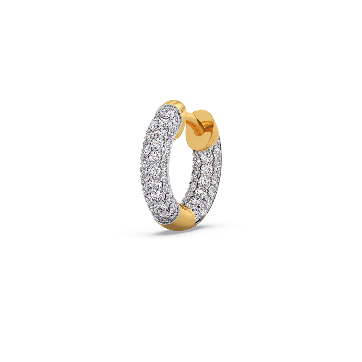 Dome Diamond Hoops Earrings