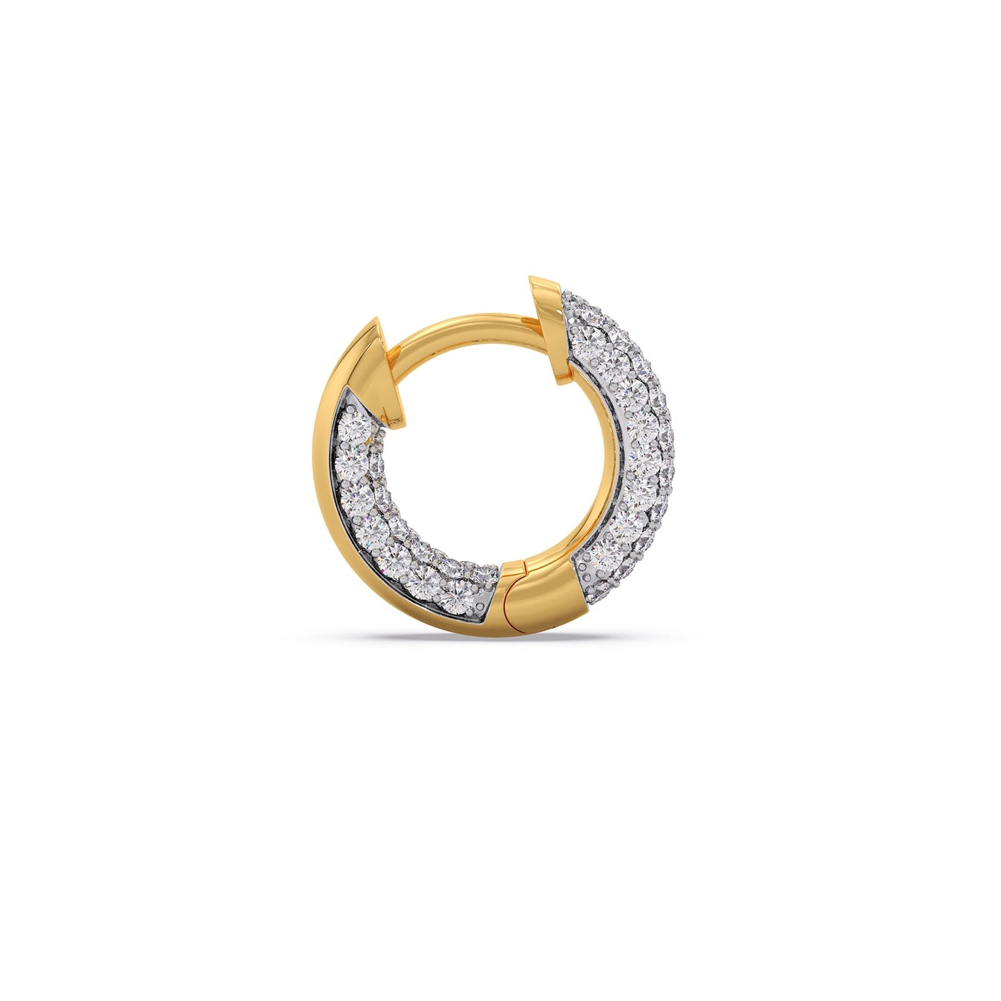 Dome Diamond Hoops Earrings