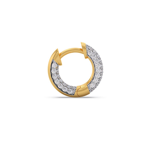 Dome Diamond Hoops Earrings