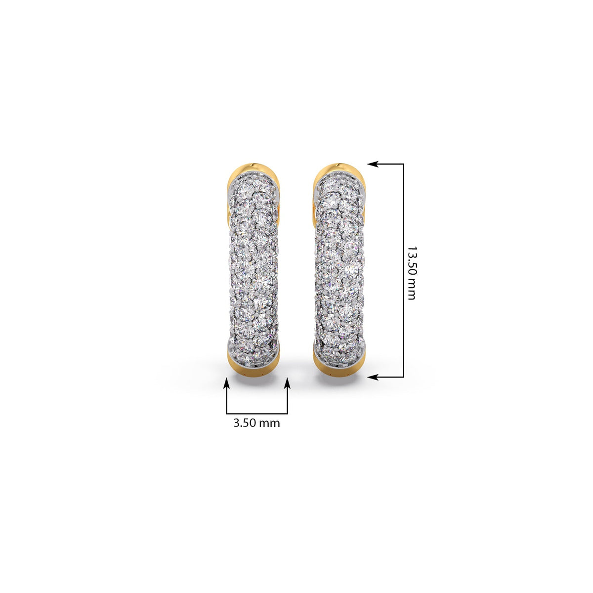 Dome Diamond Hoops Earrings