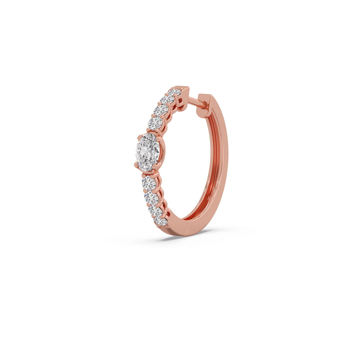 Celeste Oval Solitaire Hoops Earrings