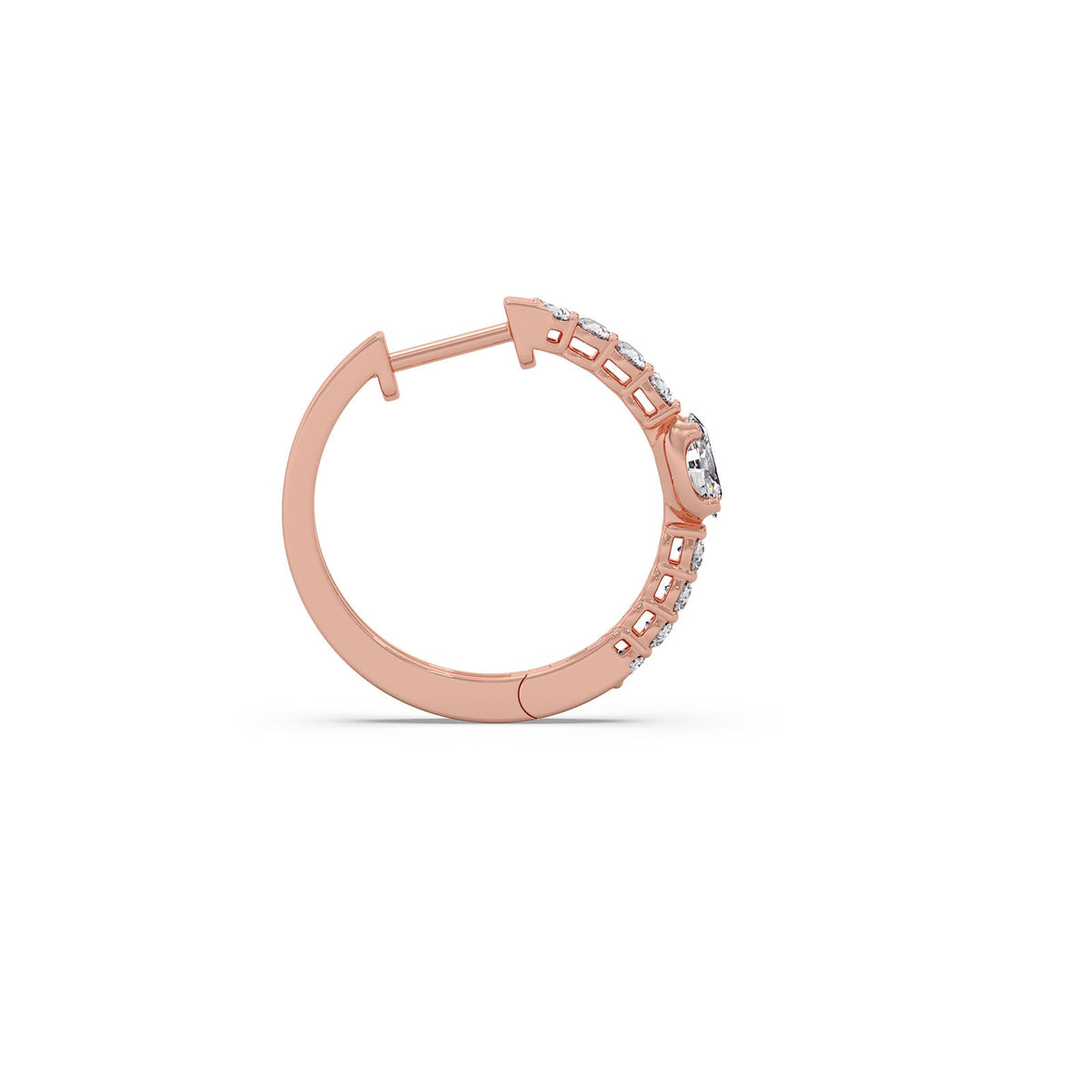 Celeste Oval Solitaire Hoops Earrings