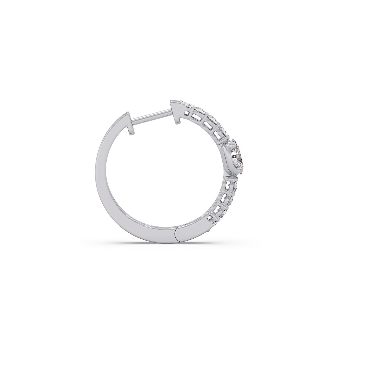 Celeste Oval Solitaire Hoops Earrings