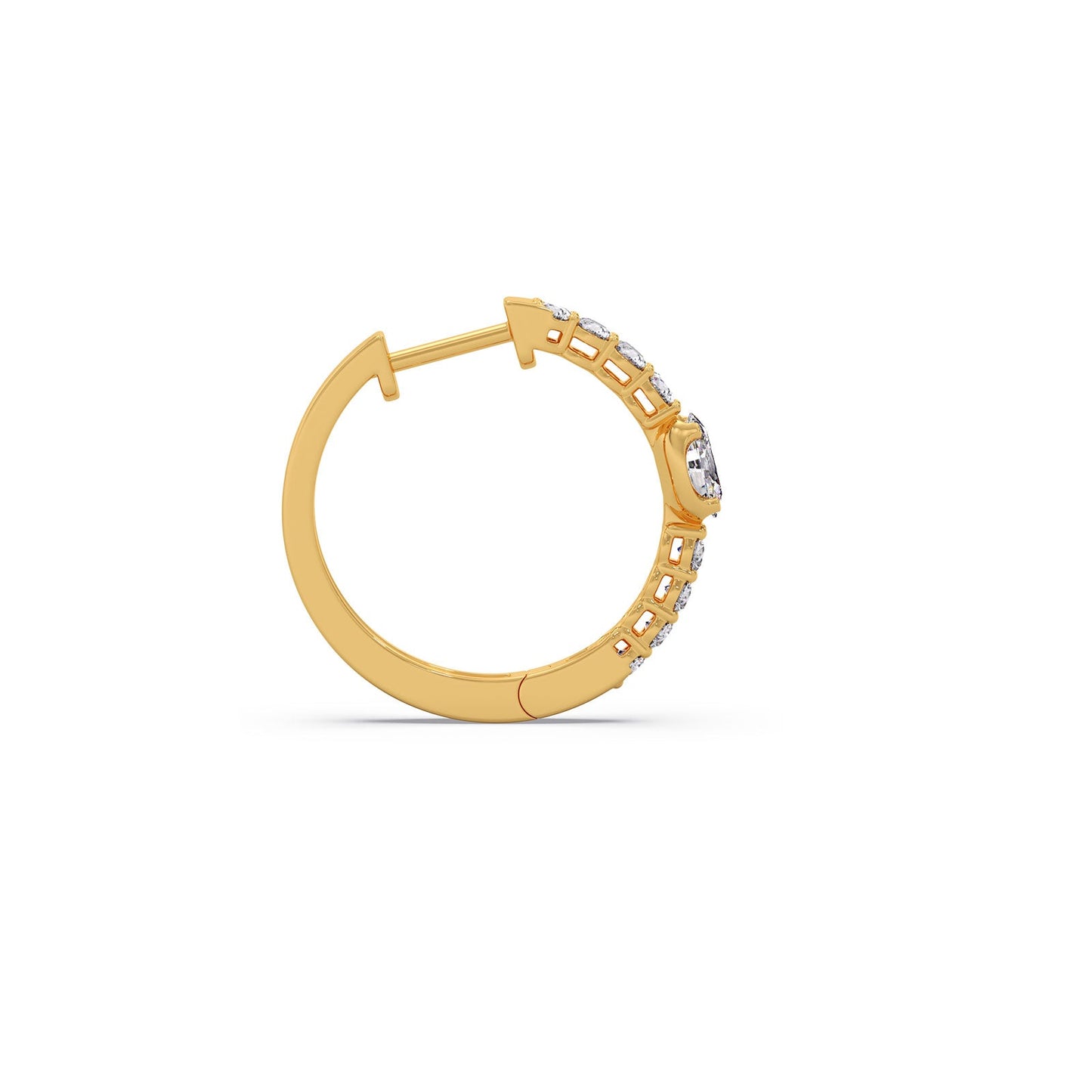 Celeste Oval Solitaire Hoops Earrings